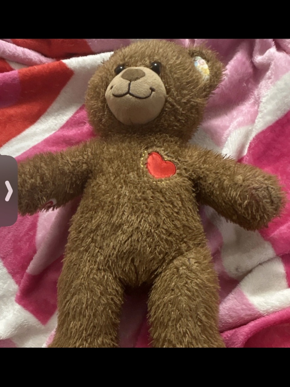 hearts n hugs Build-A-Bear Brown Plush Bear with Red Heart Patch